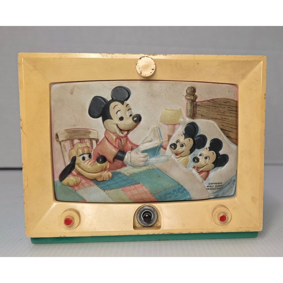 Vintage Mickey Mouse TV Music Box Lamp Walt Disney 1950s